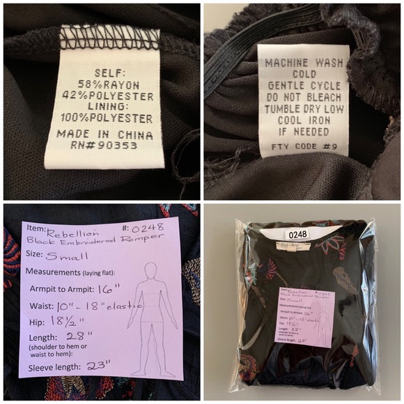 🔥5/$20🔥 Rebellion Chiffon Romper Embroidery - Picture 5 of 8